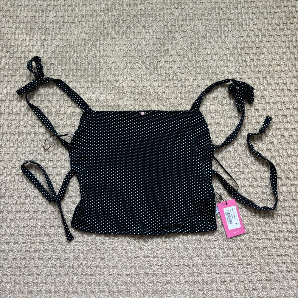 Edikted Kaia Polka Dot Tie Back Top
